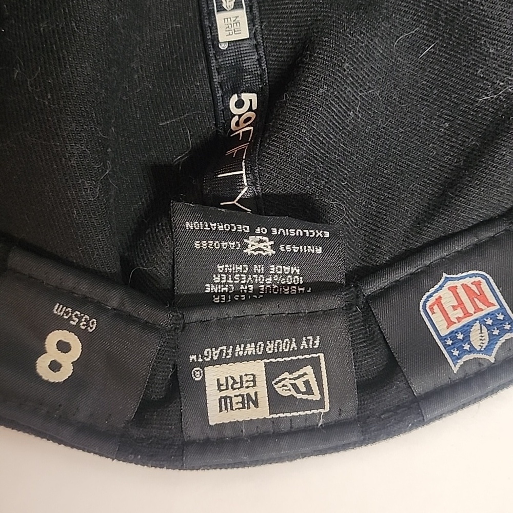 NFL Vintage 59Fifty New Era 8 63.5cm Black Raiders Well- Loved Unisex Cap - Picture 11 of 11